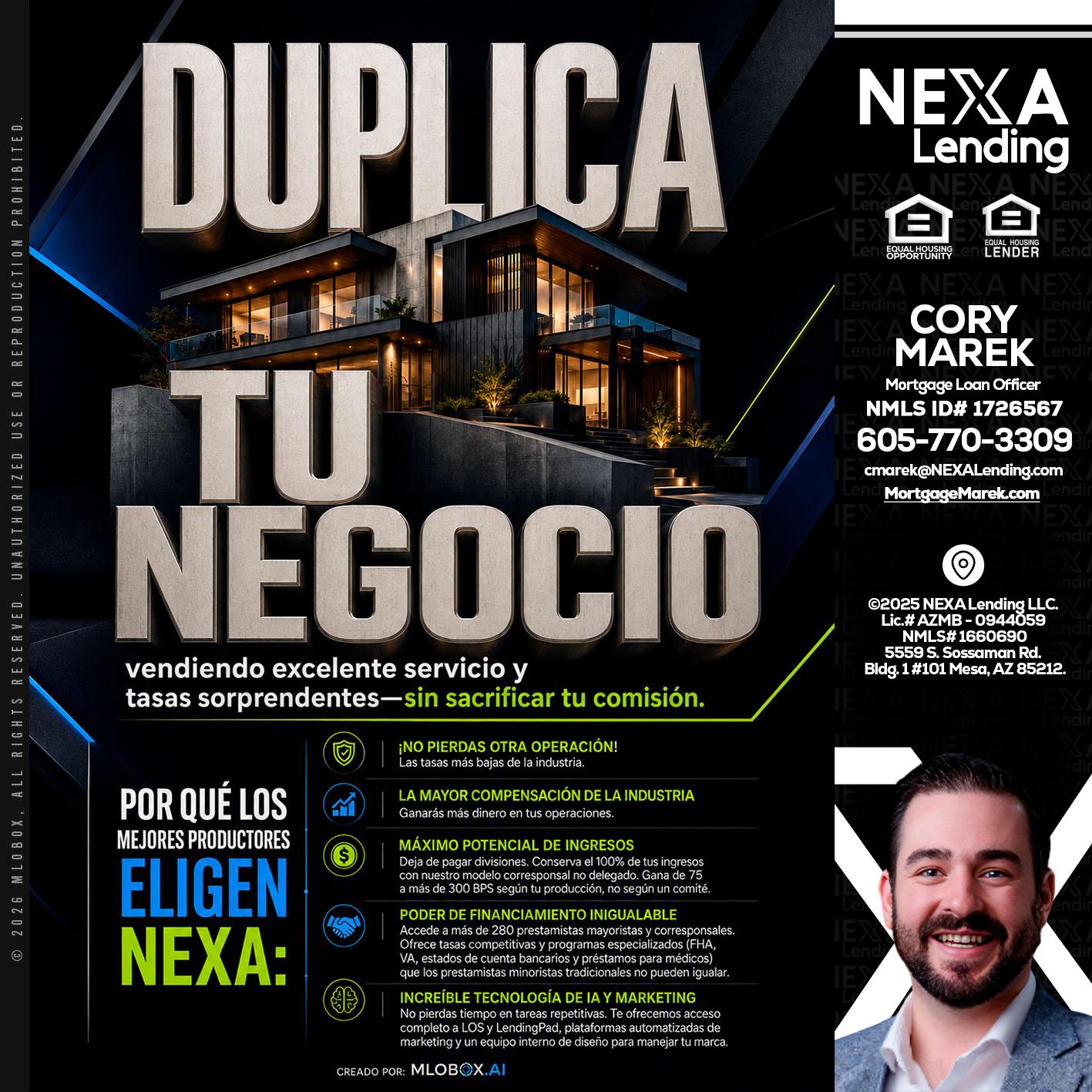 DUPLICA TU NEGOCIO - Cory Marek -Mortgage Loan Officer
