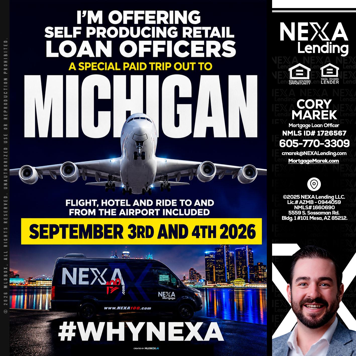 MICHIGAN - Cory Marek -Mortgage Loan Officer