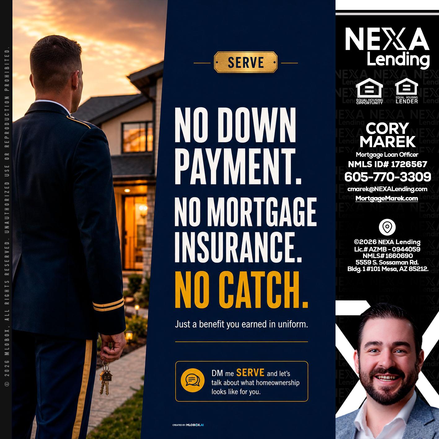 NO DOWN PAYMENT - Cory Marek -Mortgage Loan Officer
