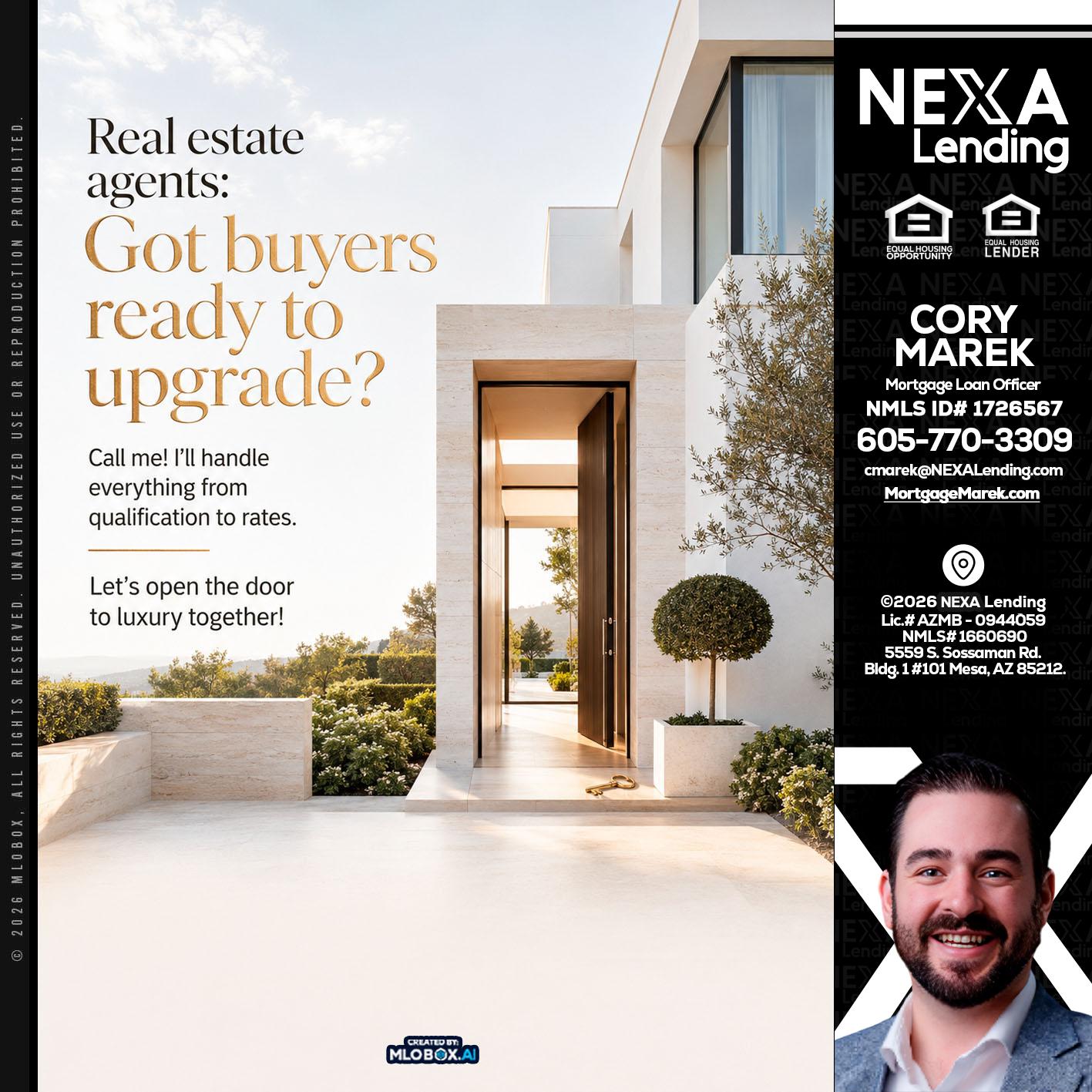 REAL ESTATE AGENTS - Cory Marek -Mortgage Loan Officer