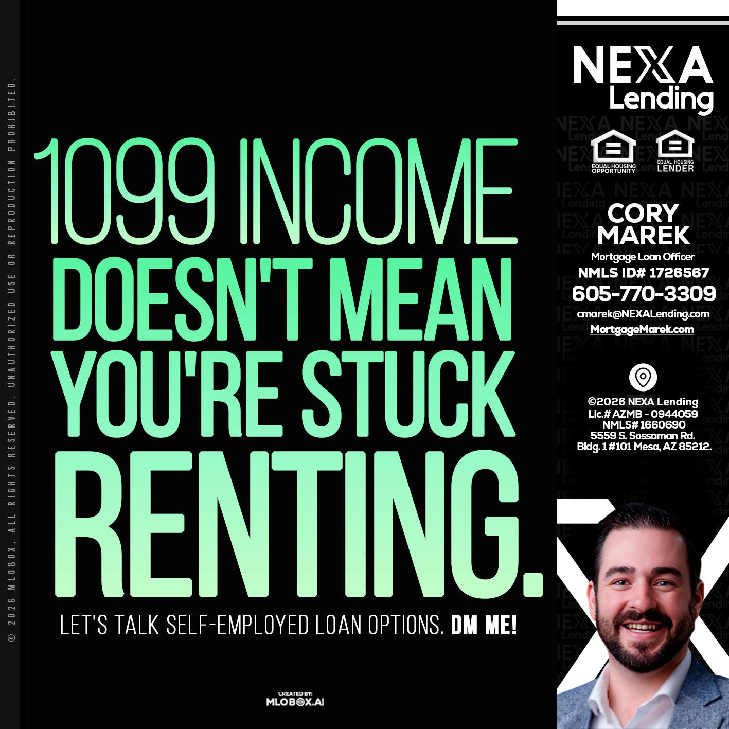 1099 income - Cory Marek -Mortgage Loan Officer