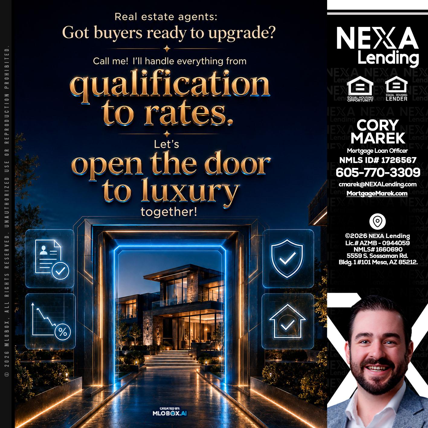 QUALIFICATION TO RATES - Cory Marek -Mortgage Loan Officer