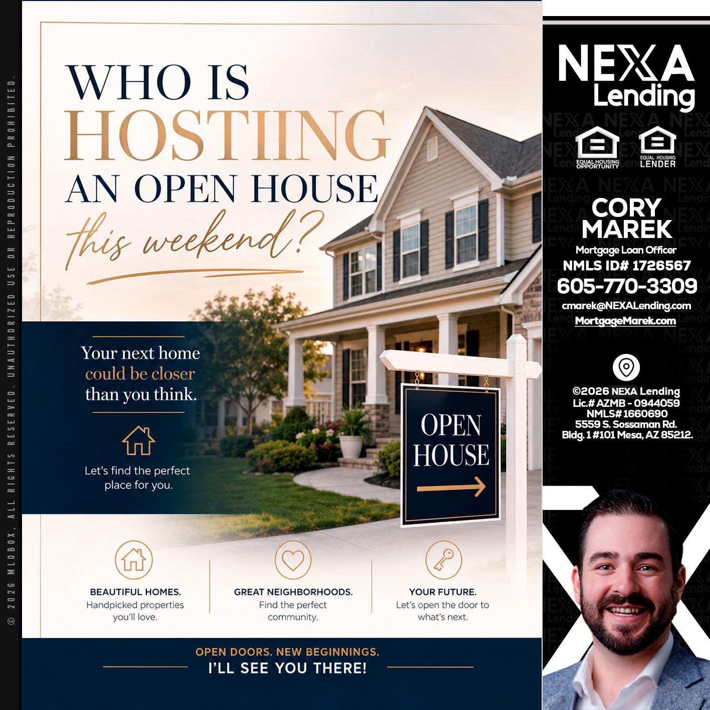 WHOS HOSTING - Cory Marek -Mortgage Loan Officer
