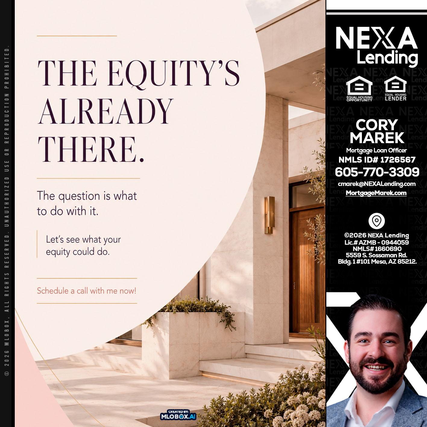 THE EQUITY'S - Cory Marek -Mortgage Loan Officer