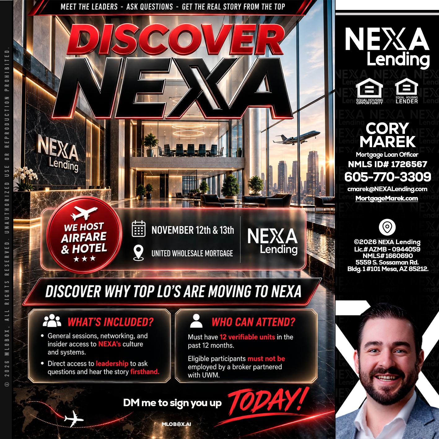 DISCOVER NEXA - Cory Marek -Mortgage Loan Officer