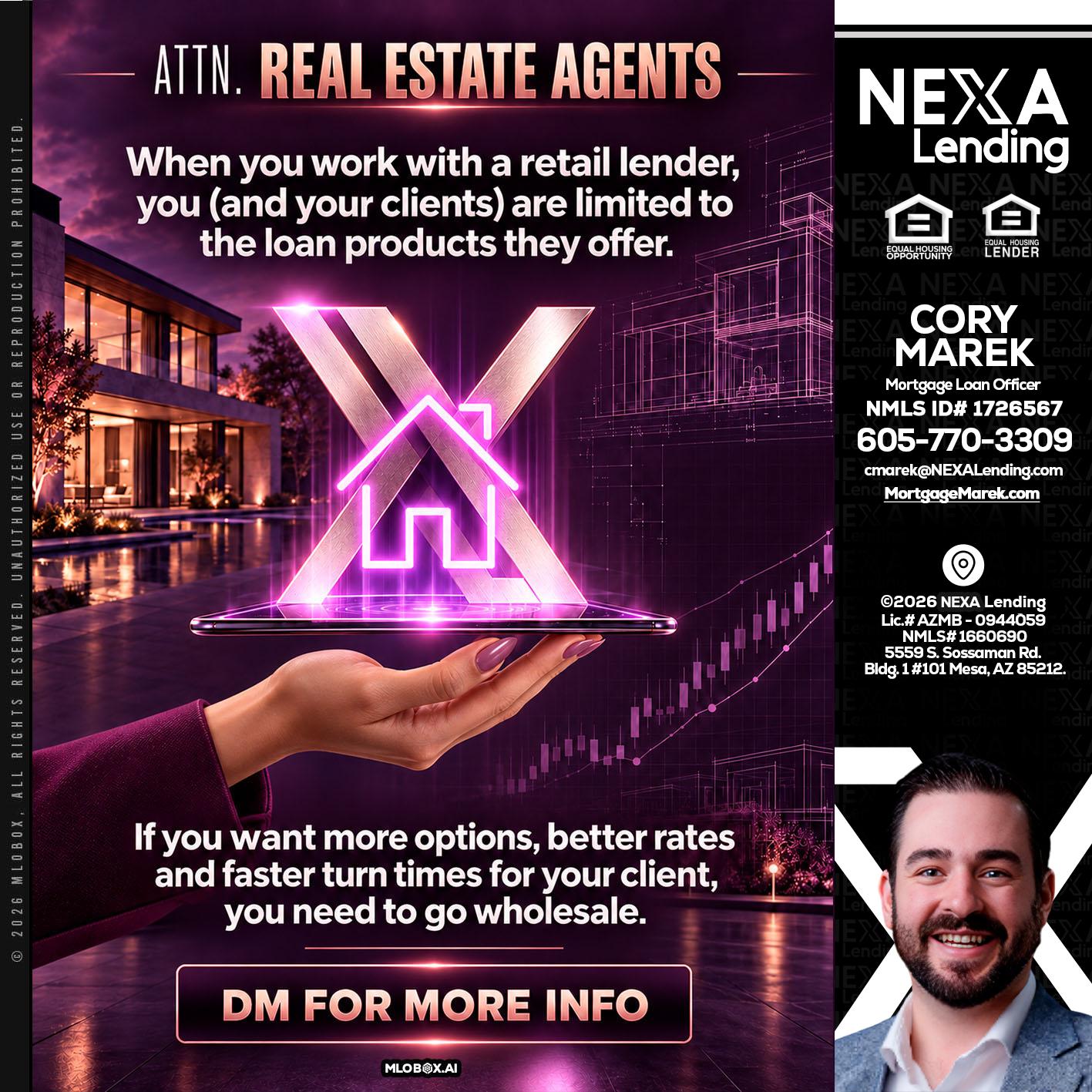 REAL ESTATE AGENTS - Cory Marek -Mortgage Loan Officer