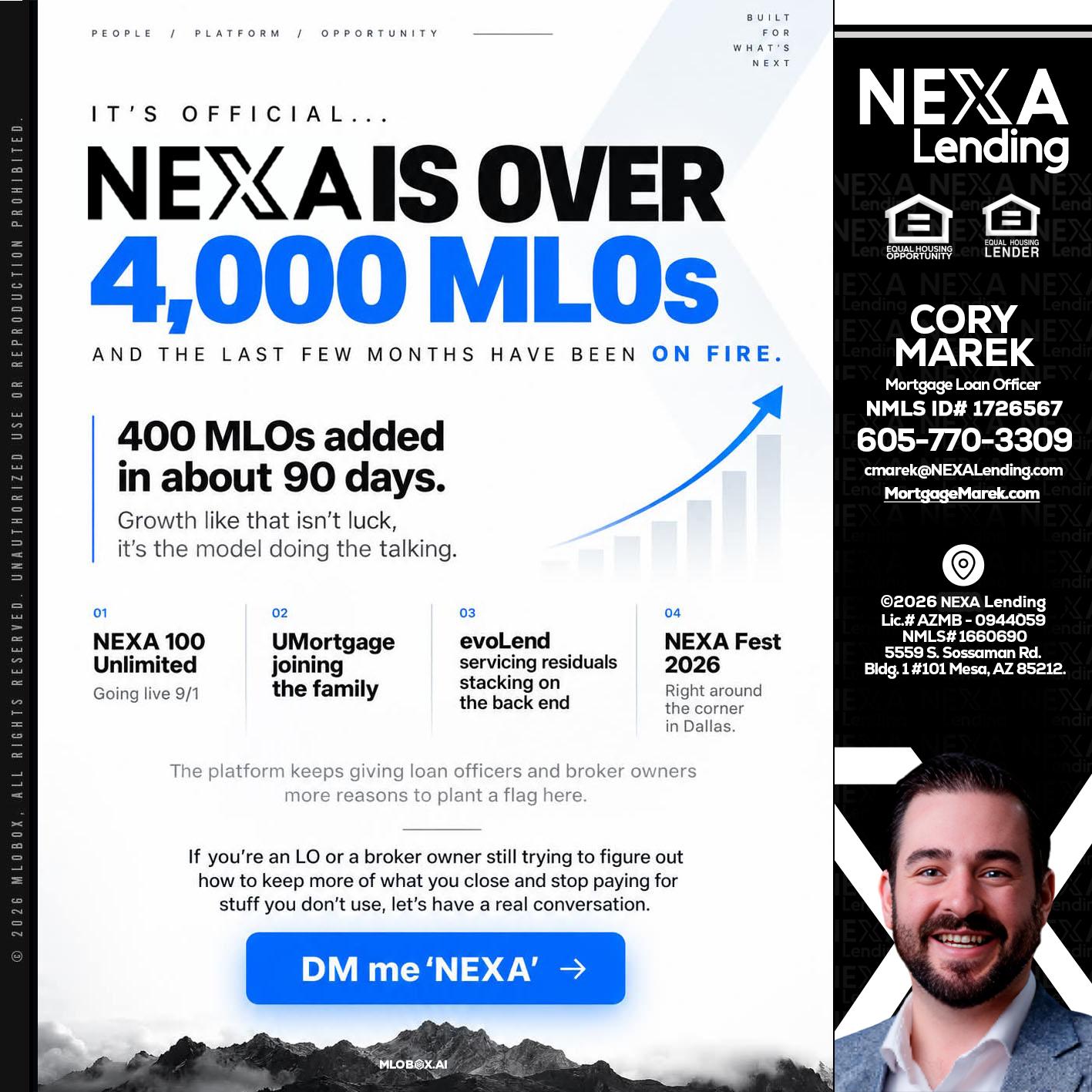NEXA IS OVER 4000 MLOs - Cory Marek -Mortgage Loan Officer