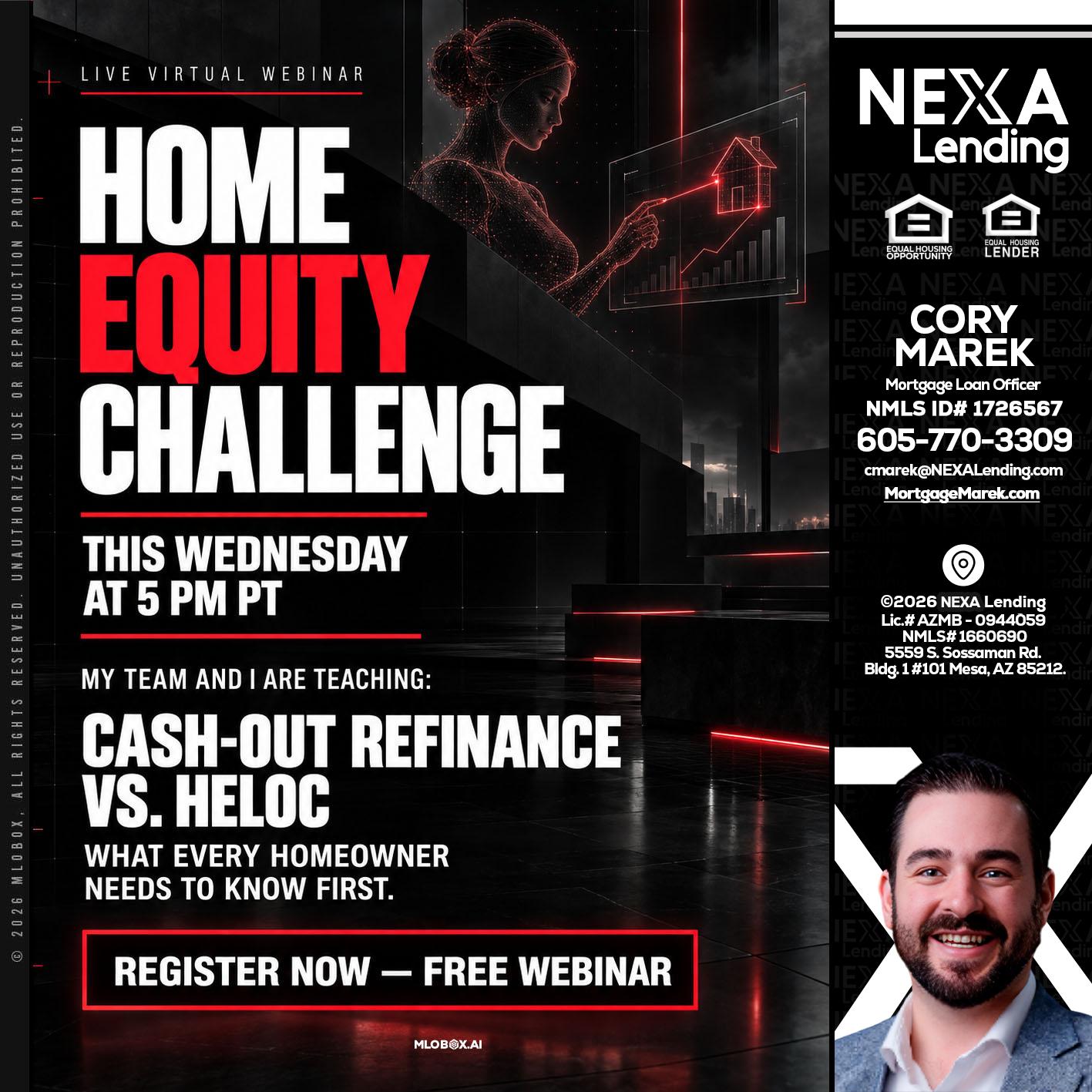 HOME EQUITY CHALLENGE - Cory Marek -Mortgage Loan Officer
