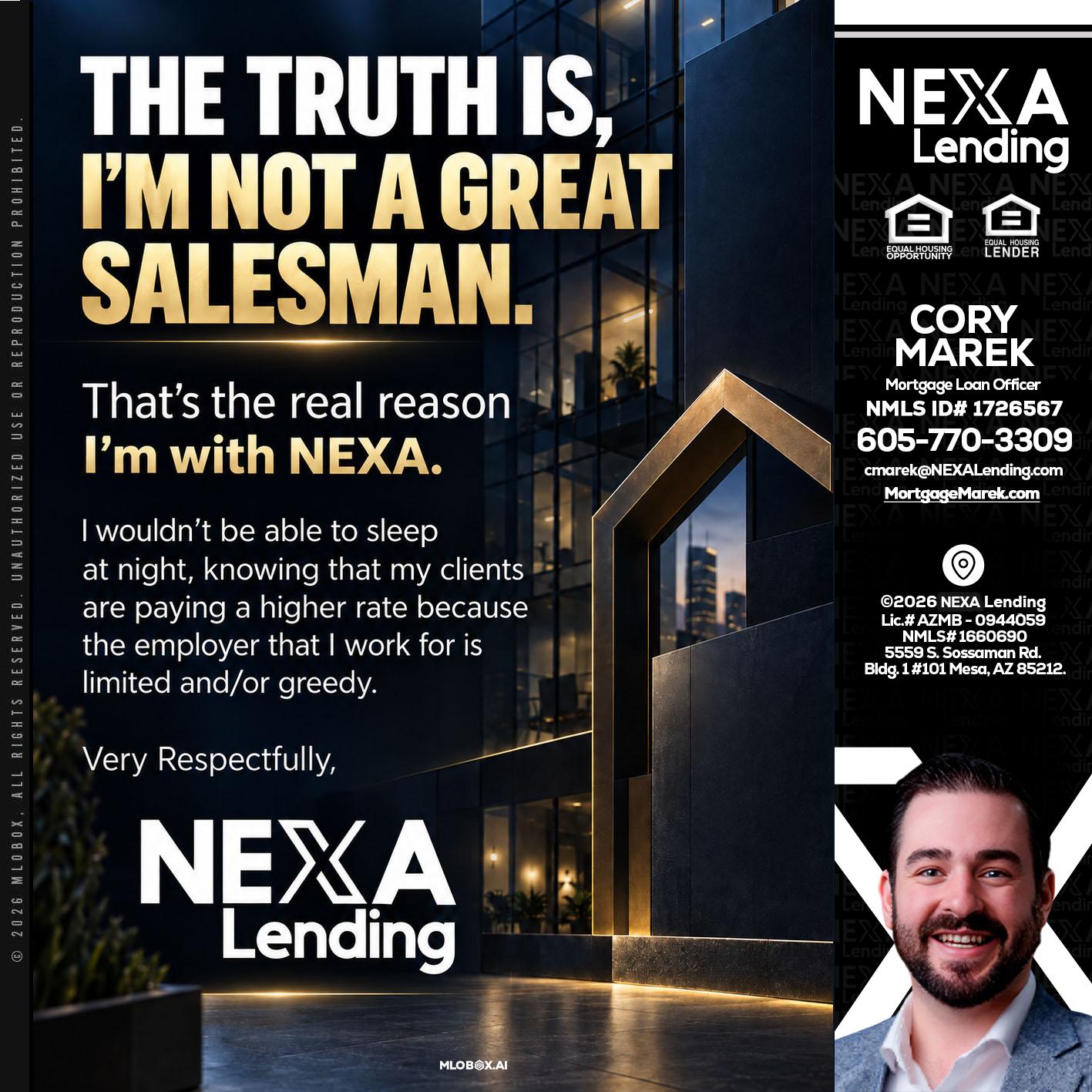 THE TRUTH IS - Cory Marek -Mortgage Loan Officer