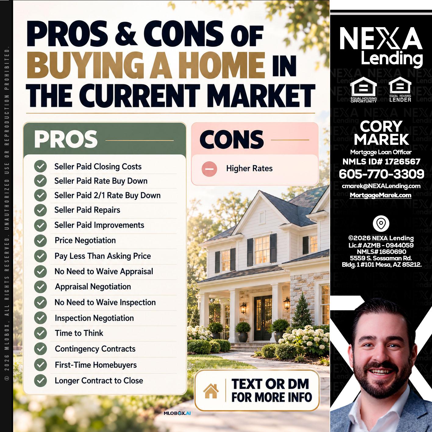 pros and cons - Cory Marek -Mortgage Loan Officer
