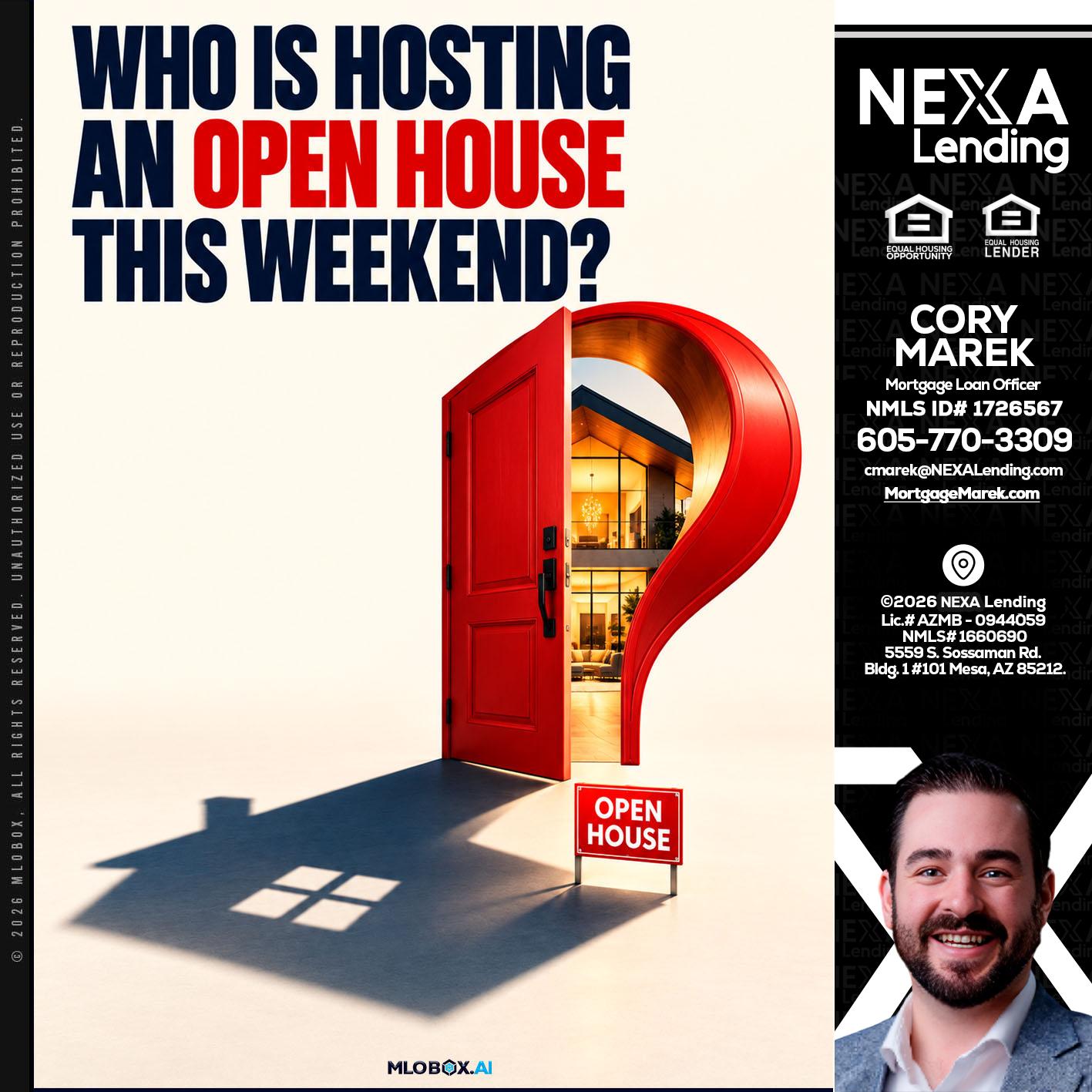who is hosting - Cory Marek -Mortgage Loan Officer