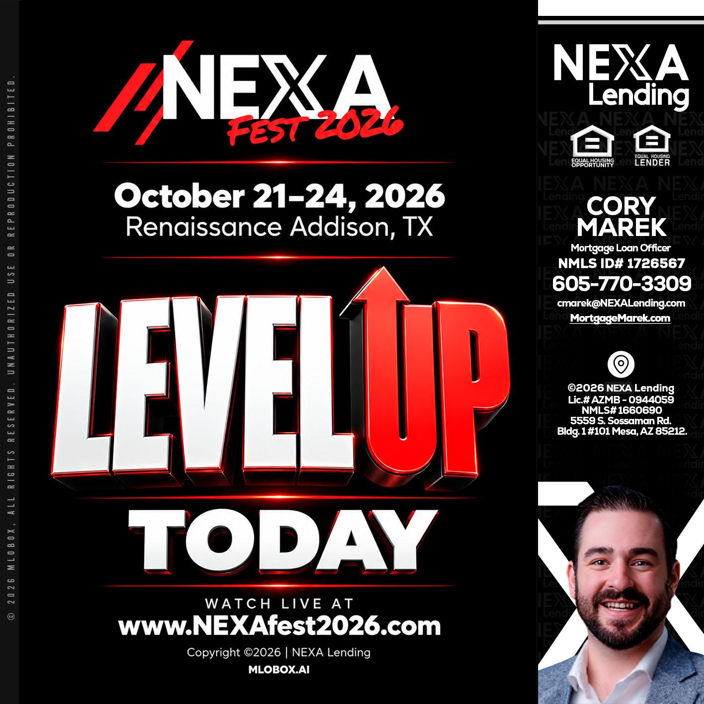 LEVEL UP TODAY - Cory Marek -Mortgage Loan Officer
