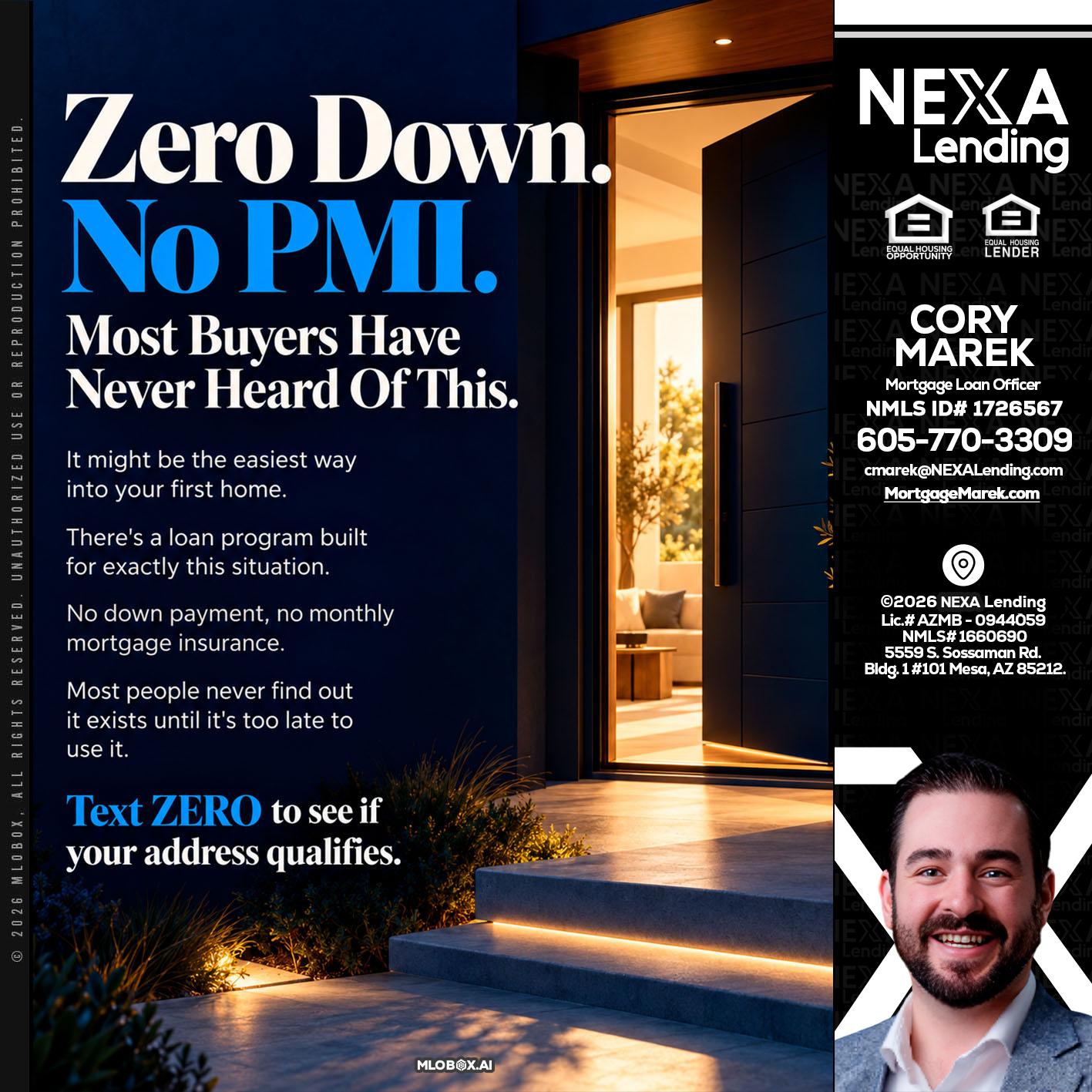 zero down - Cory Marek -Mortgage Loan Officer