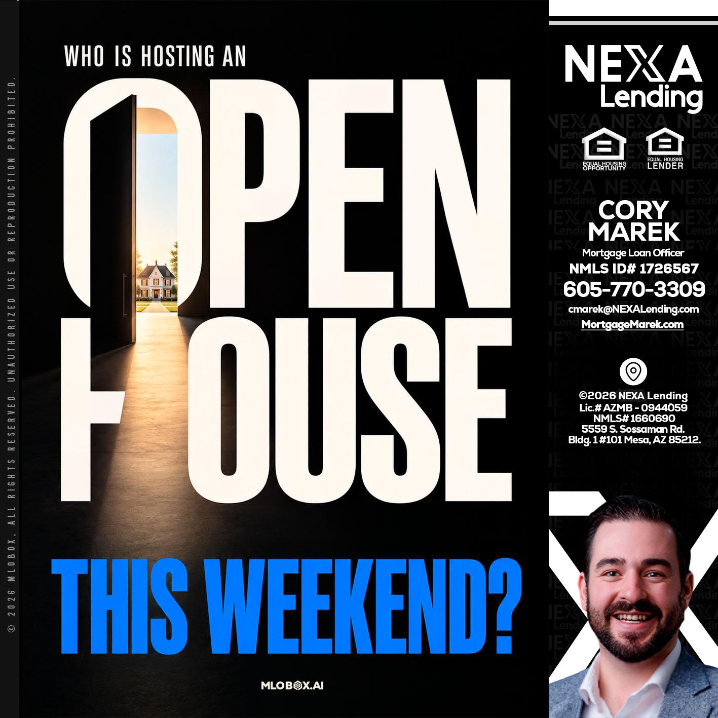OPEN HOUSE - Cory Marek -Mortgage Loan Officer